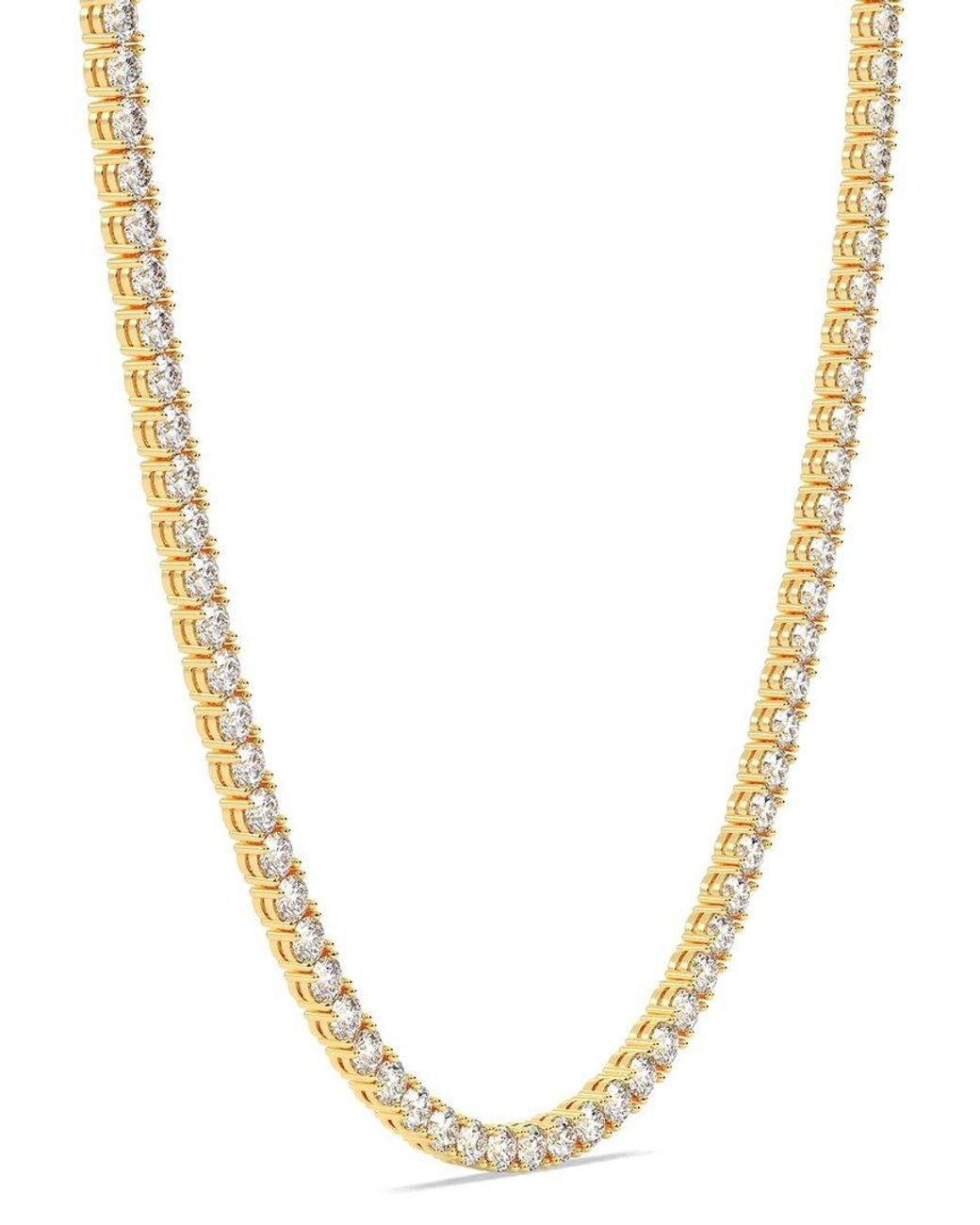 Lab Grown Diamonds Metallic 14K 6.00 Ct. Tw. Lab-Grown Diamond Tennis Necklace