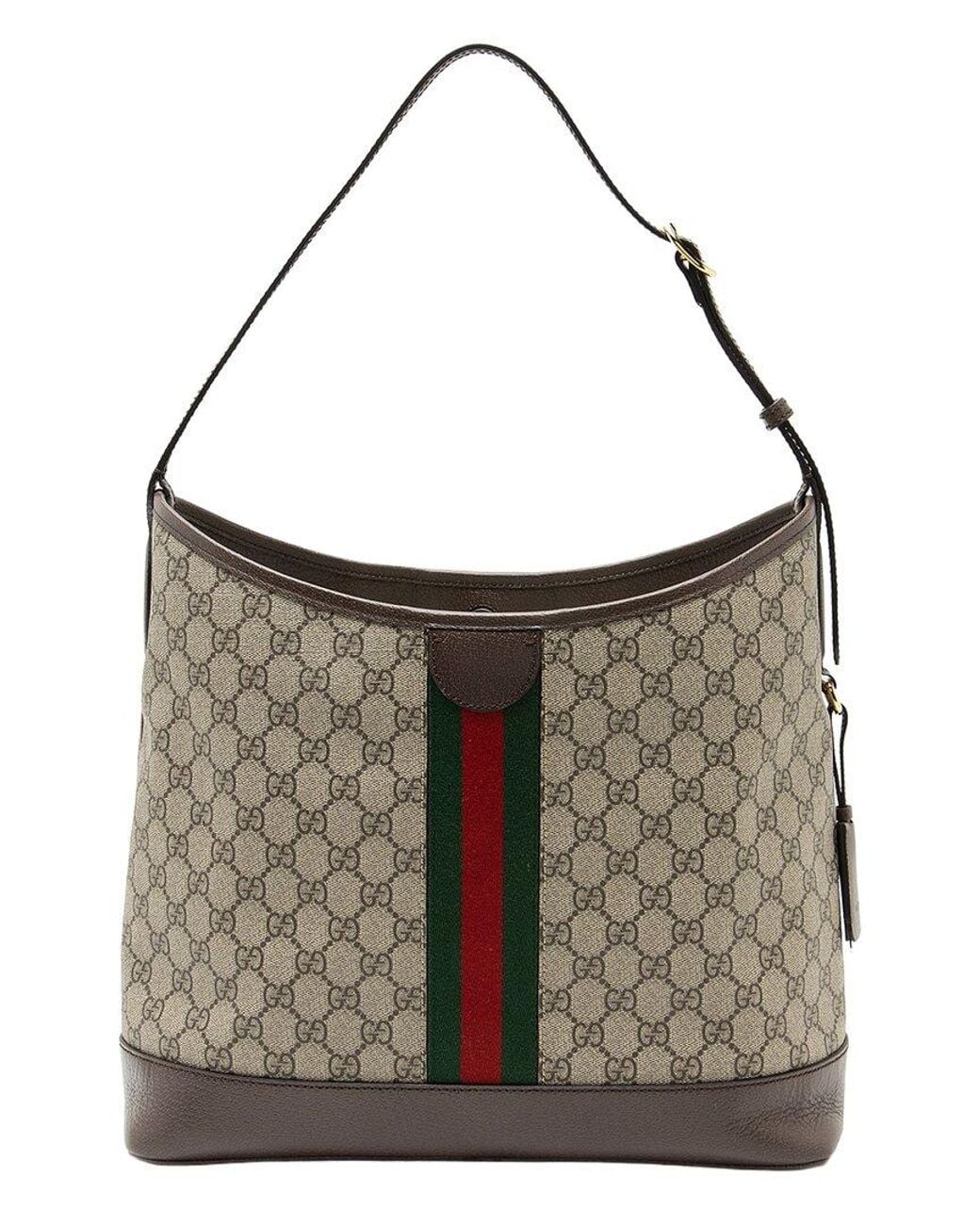 Gucci Brown Beige GG Supreme Canvas Ophidia Large Open Shoulder Bag (authentic Pre- Loved)