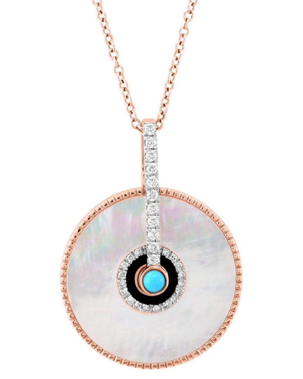 Effy Fine Jewelry Metallic 14K 0.35 Ct. Tw. Diamond & Gemstone & 18.5Mm Pearl Necklace