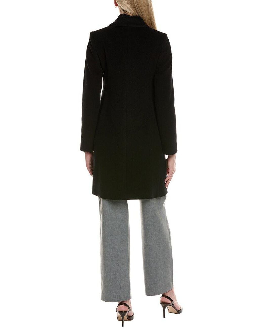 Fleurette Black Wool-Blend Coat
