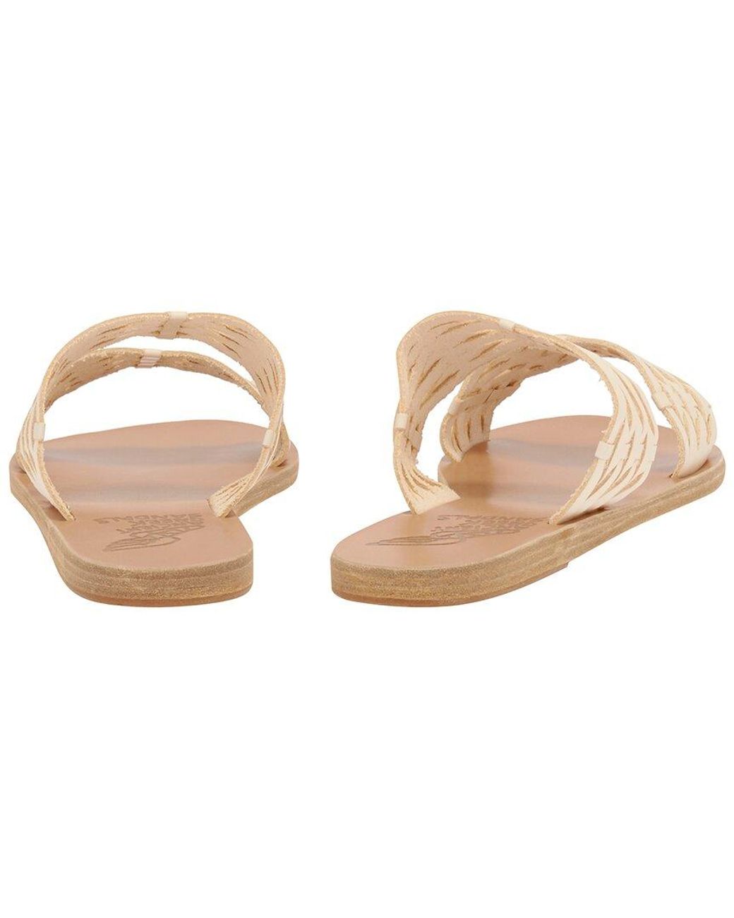 Ancient Greek Sandals White Melia Woven Vachetta Sandal