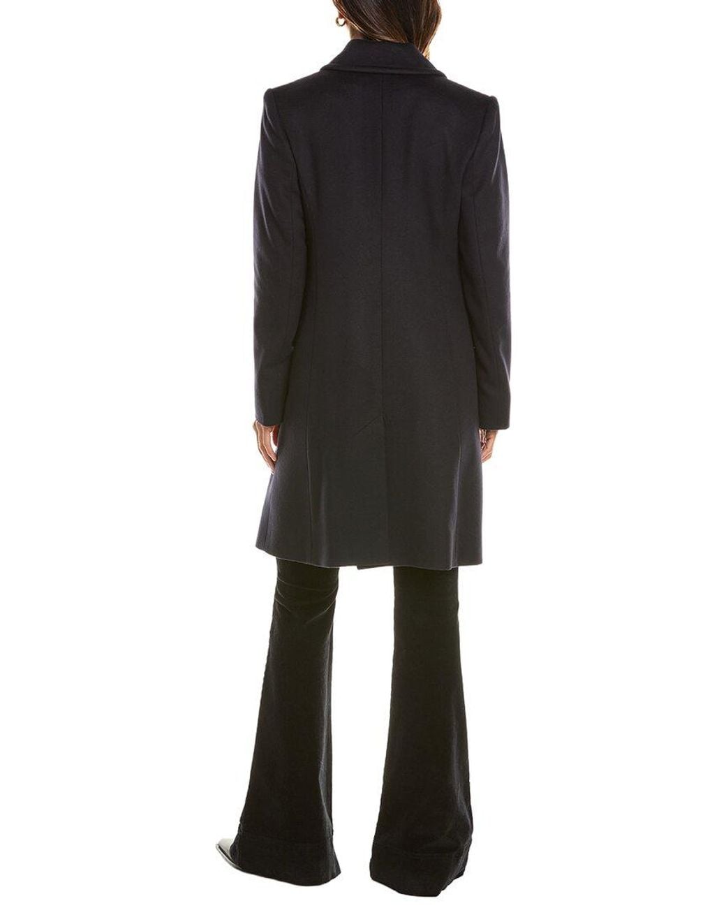 Fleurette Black Club Collar Wool Coat