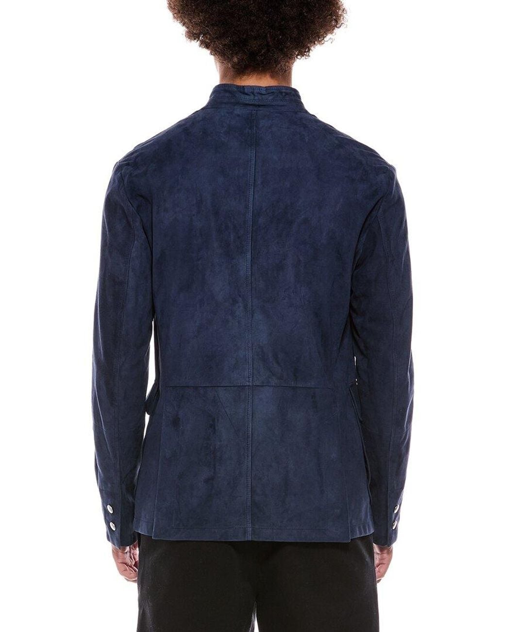 Eleventy Blue Suede Shirt Jacket for men