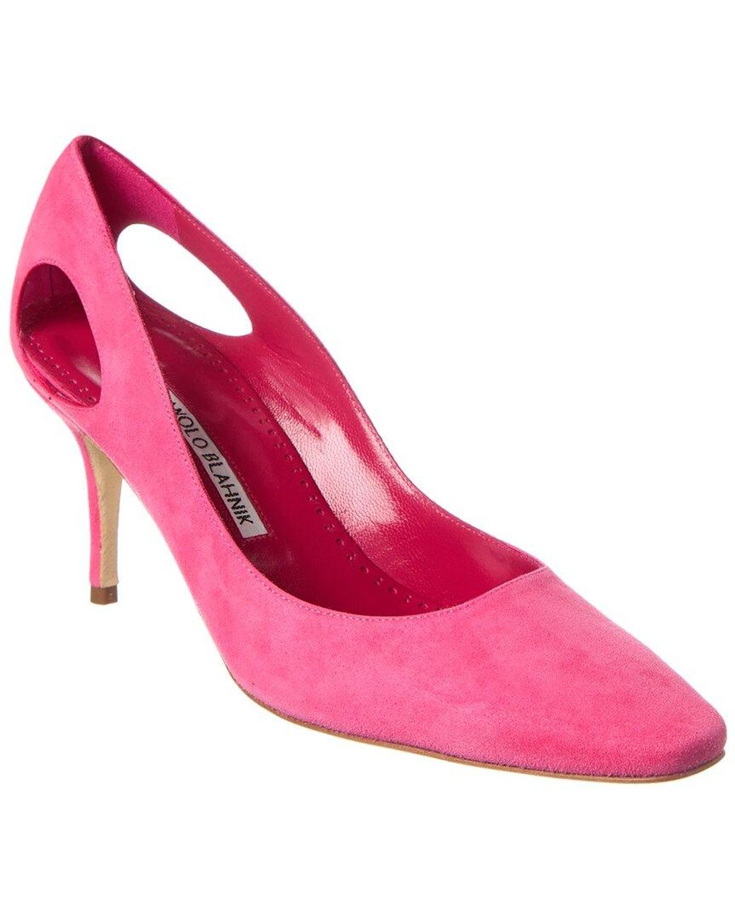 Manolo Blahnik Pink Toplaca 70 Suede Pump