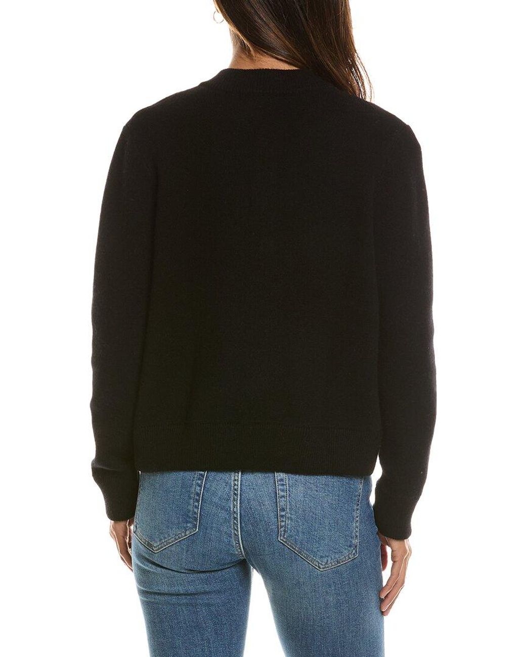Forte Black Zip 100% Cashmere Bomber Cardigan