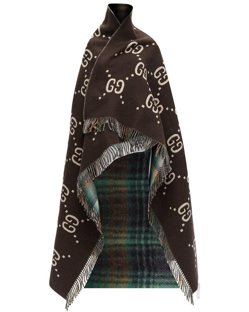 Gucci Black Wool Monogram Blanket Scarf (Authentic Pre-Loved)