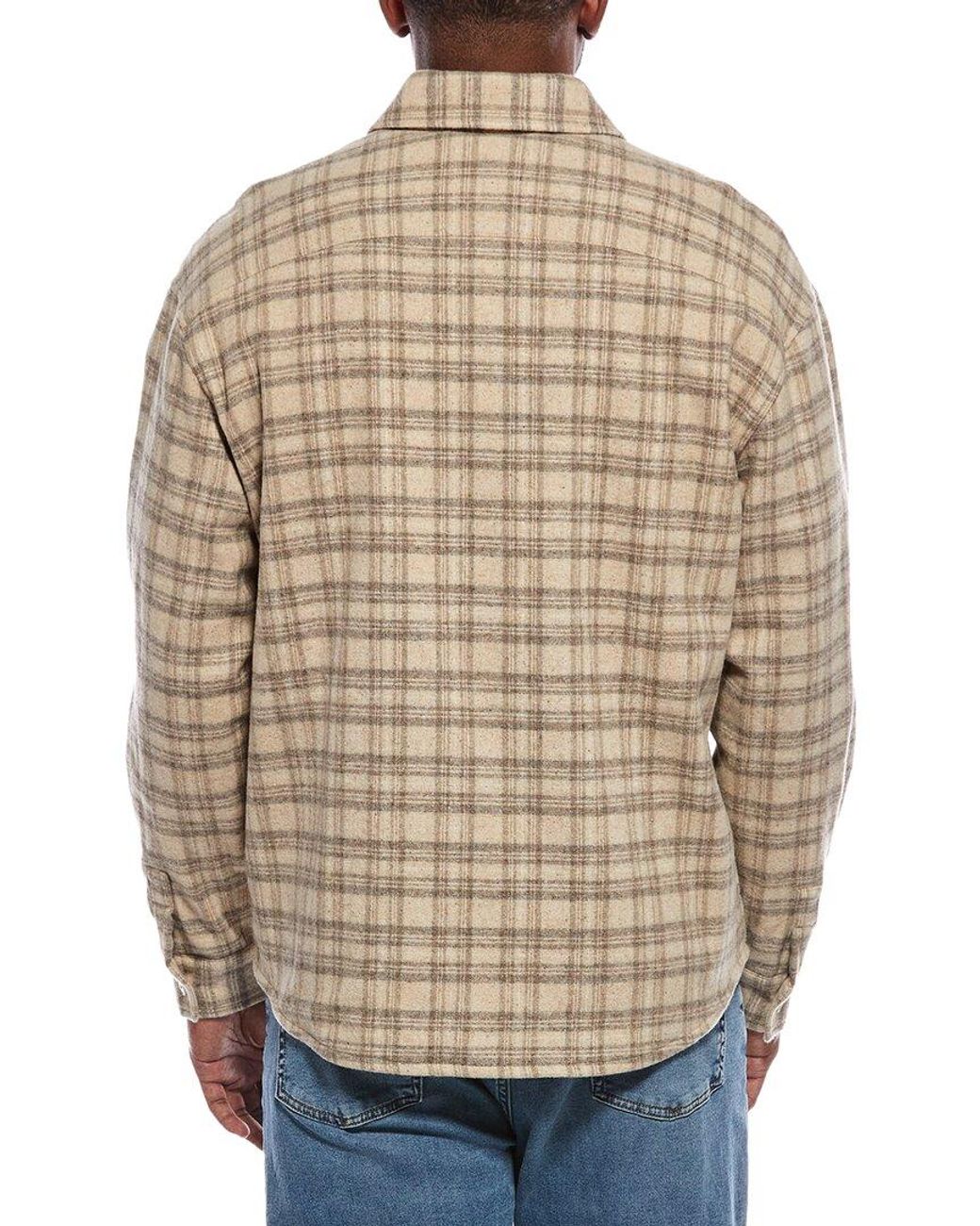 FRAME Natural Wool-Blend Plaid Overshirt for men