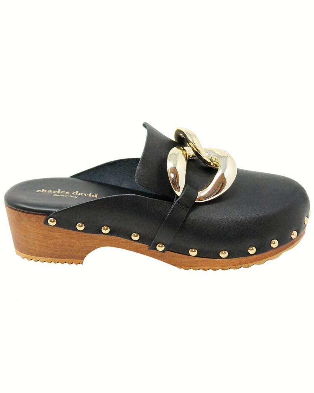 Charles David Black Siena Leather Clog