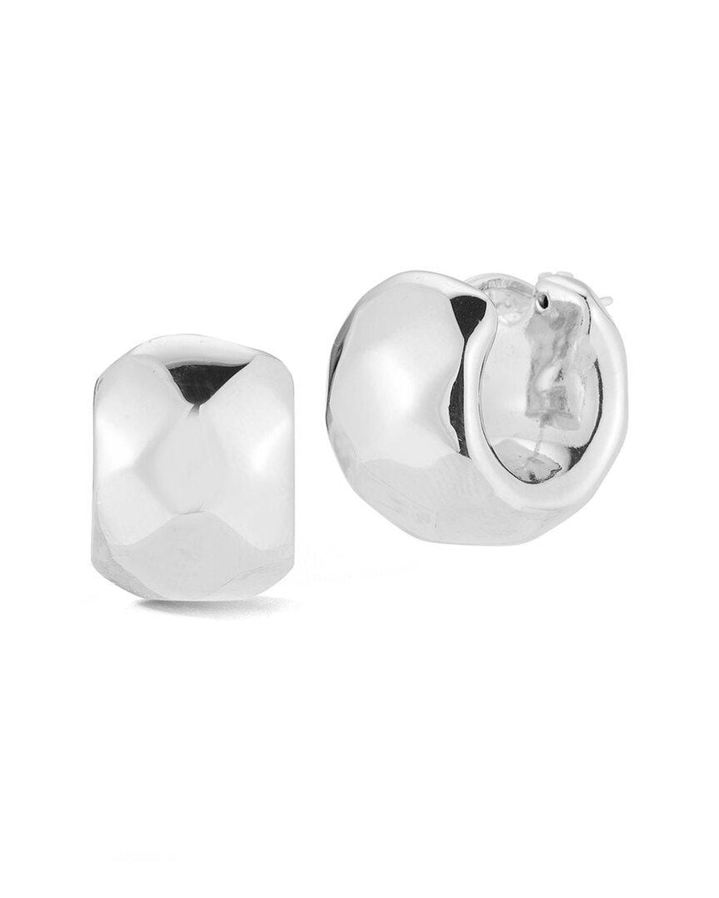 Sphera Milano Metallic Silver Hollow Geometric Chunky Hoops