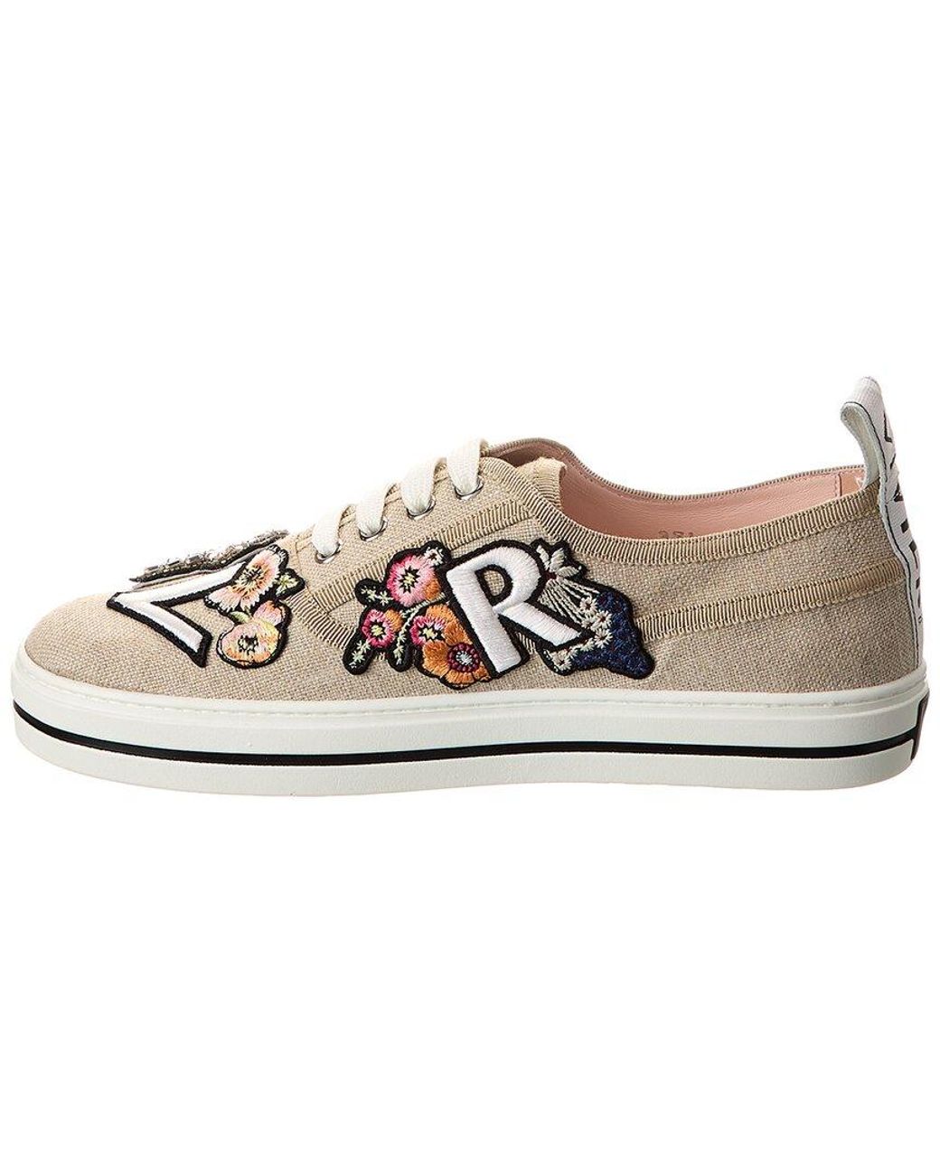 Roger Vivier White Canvas Sneaker