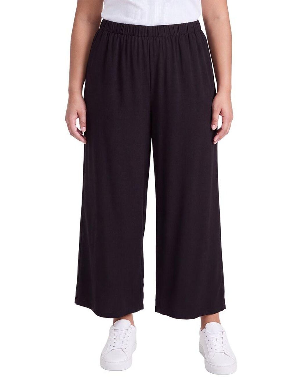 Eileen Fisher Blue Georgette Silk Pant