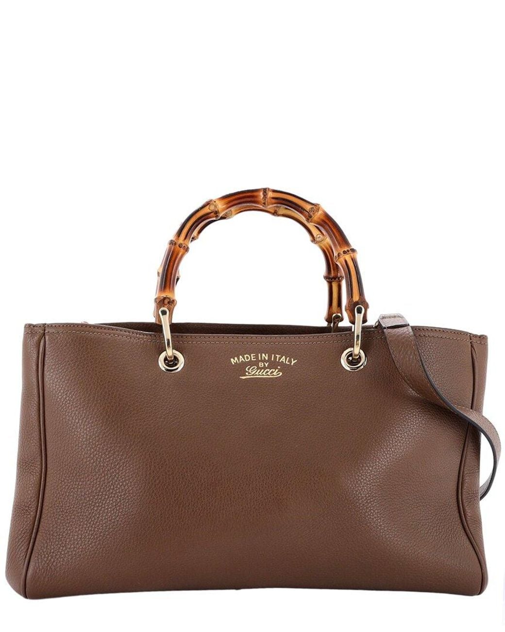 Gucci Brown Leather Bamboo Shopper Tote Medium (Authentic Pre-Loved)