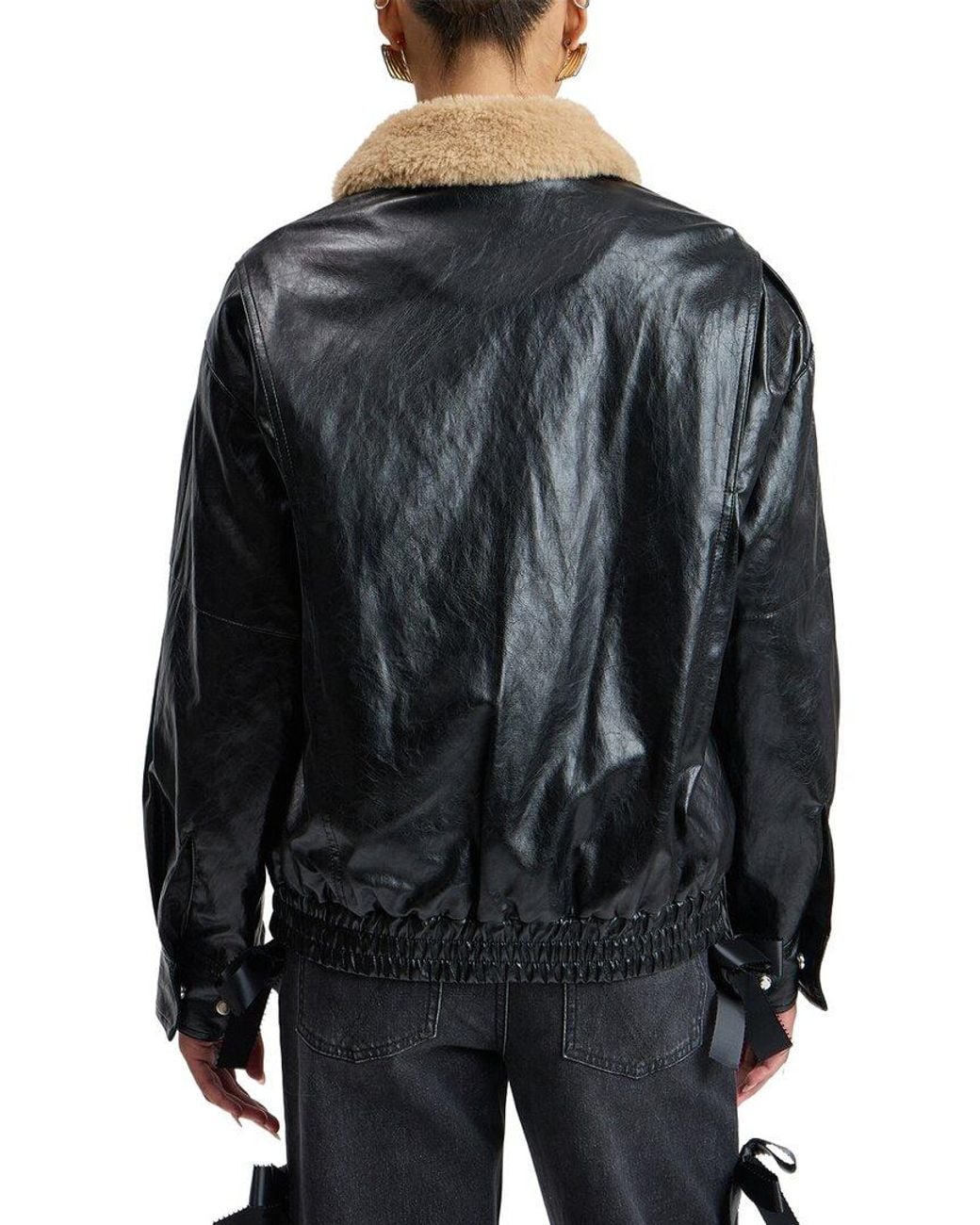 Avec Les Filles Black Effect Collar Jacket