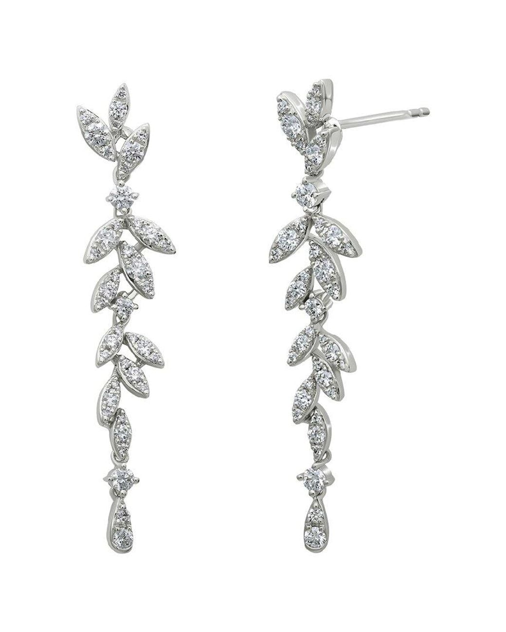 Diamond Select Cuts White 14k 0.85 Ct. Diamond Dangle Earrings