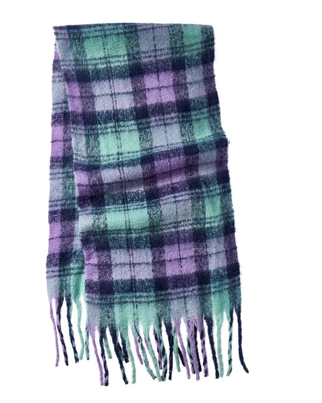 La Fiorentina Blue Plush Fringe Scarf