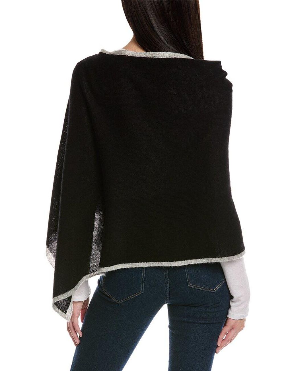 Portolano Black Mini Cashmere Poncho