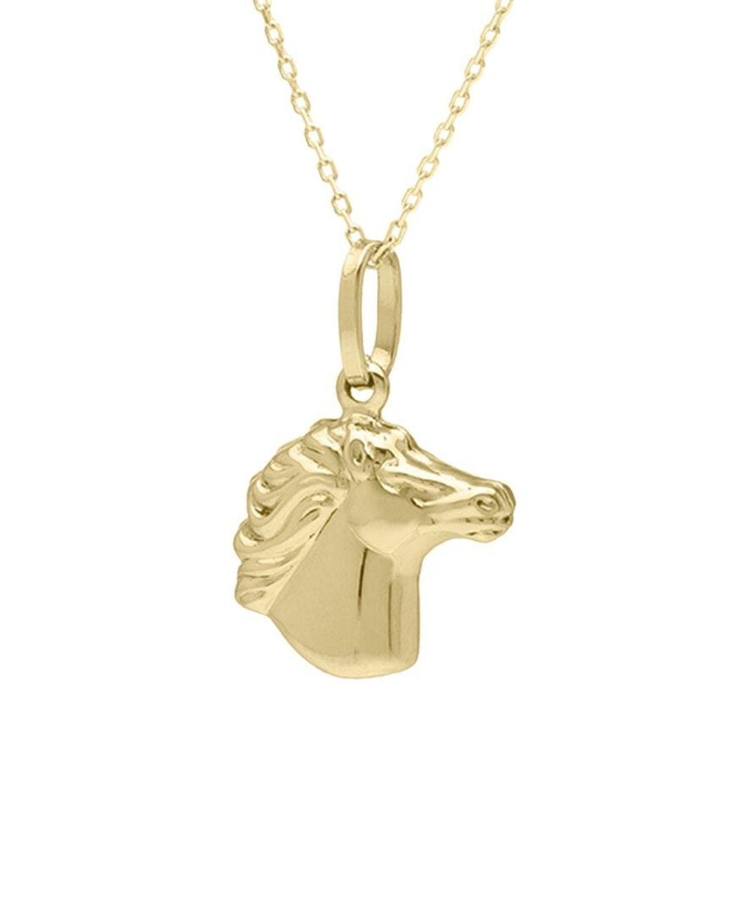 Italian Gold White 14K Equestrian Necklace