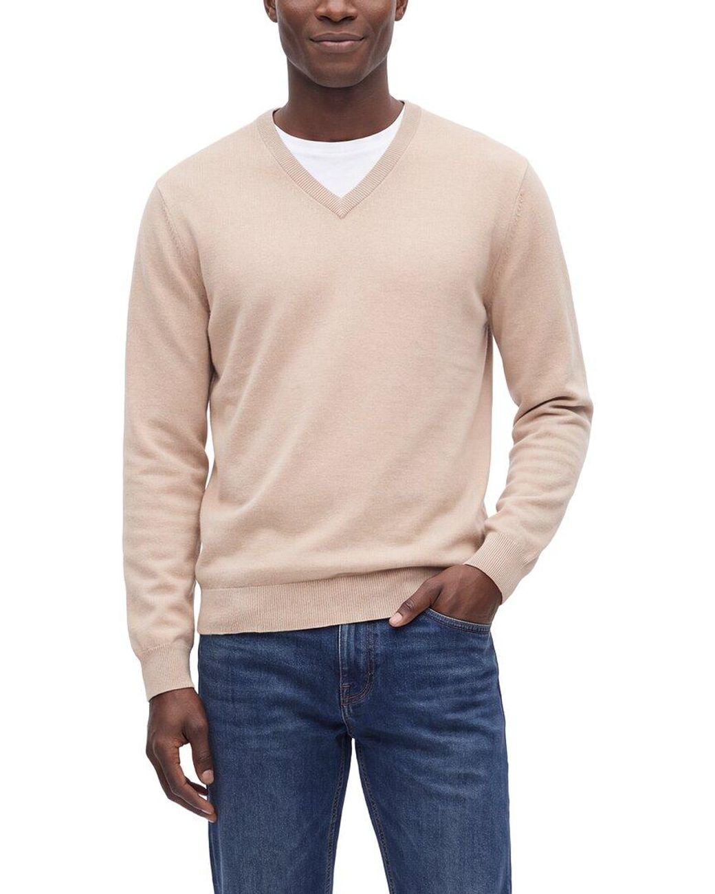 N.Peal Cashmere Blue Burlington Cashmere V-Neck Sweater for men
