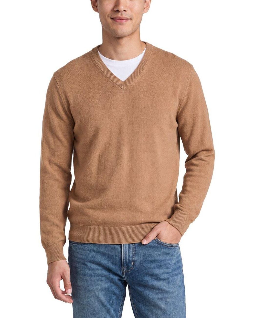 N.Peal Cashmere Blue Burlington Cashmere V-Neck Sweater for men