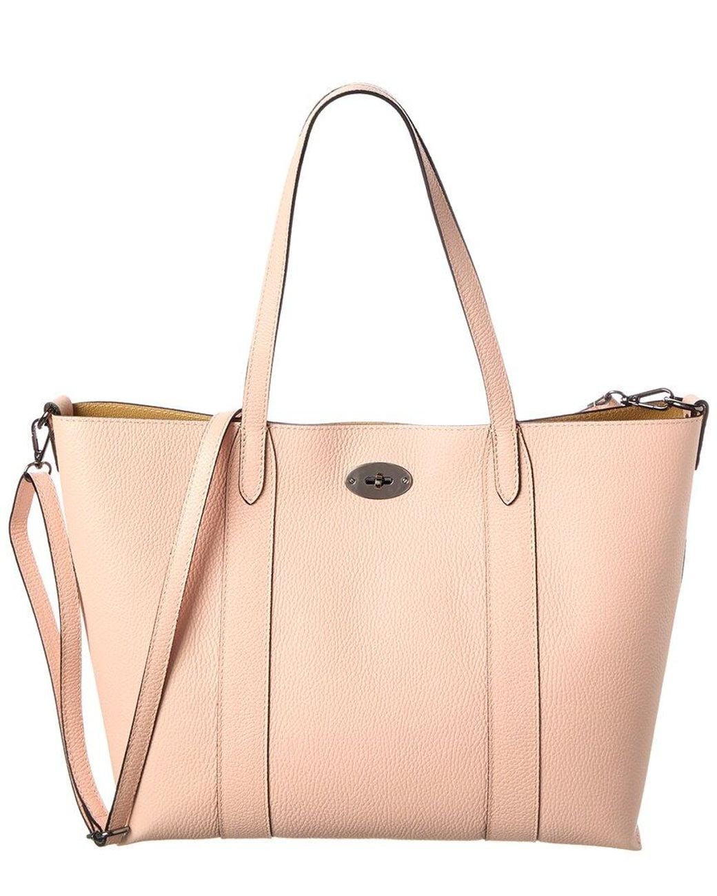 Italian Leather Natural Top Handle Tote