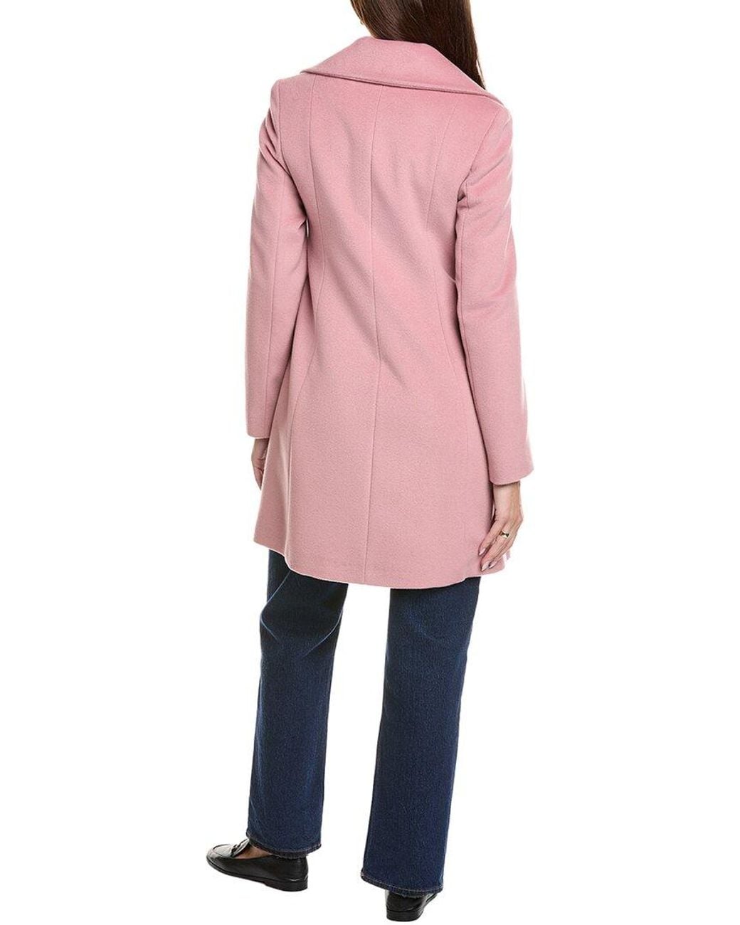 Fleurette Pink Tailored Double-Breasted Wool-Blend Coat
