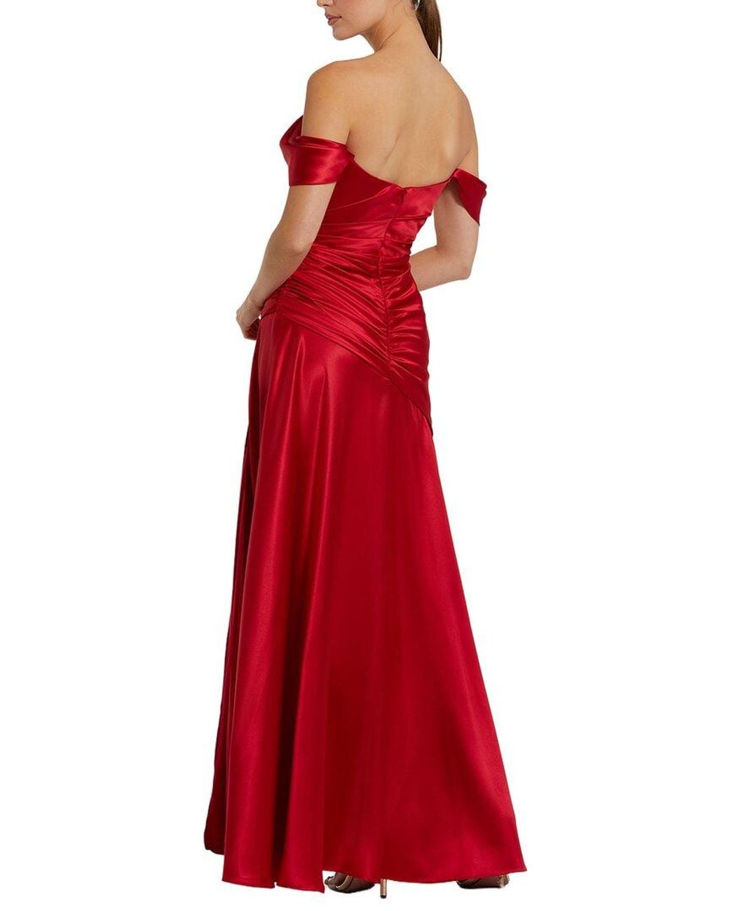 Mac Duggal Red Slit Long Dress