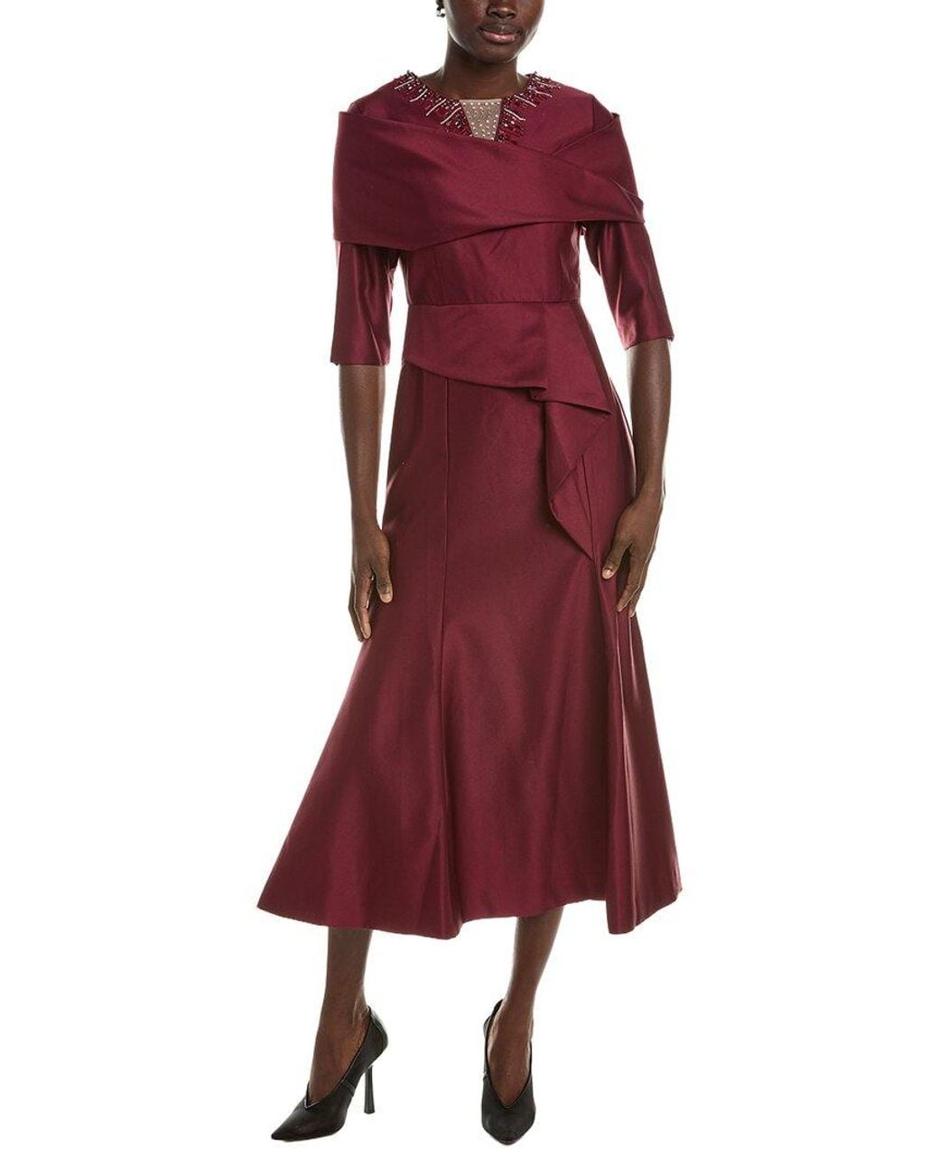 BRC By BURRYCO Red Solid Maxi Dress