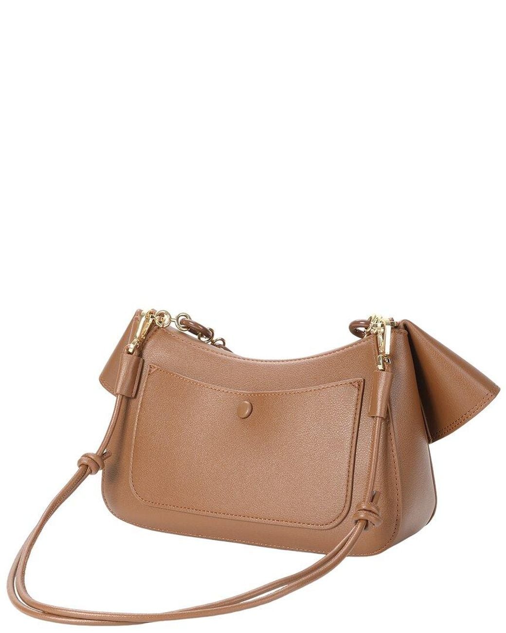 Tiffany & Fred Paris Brown Lambskin Leather Shoulder Bag
