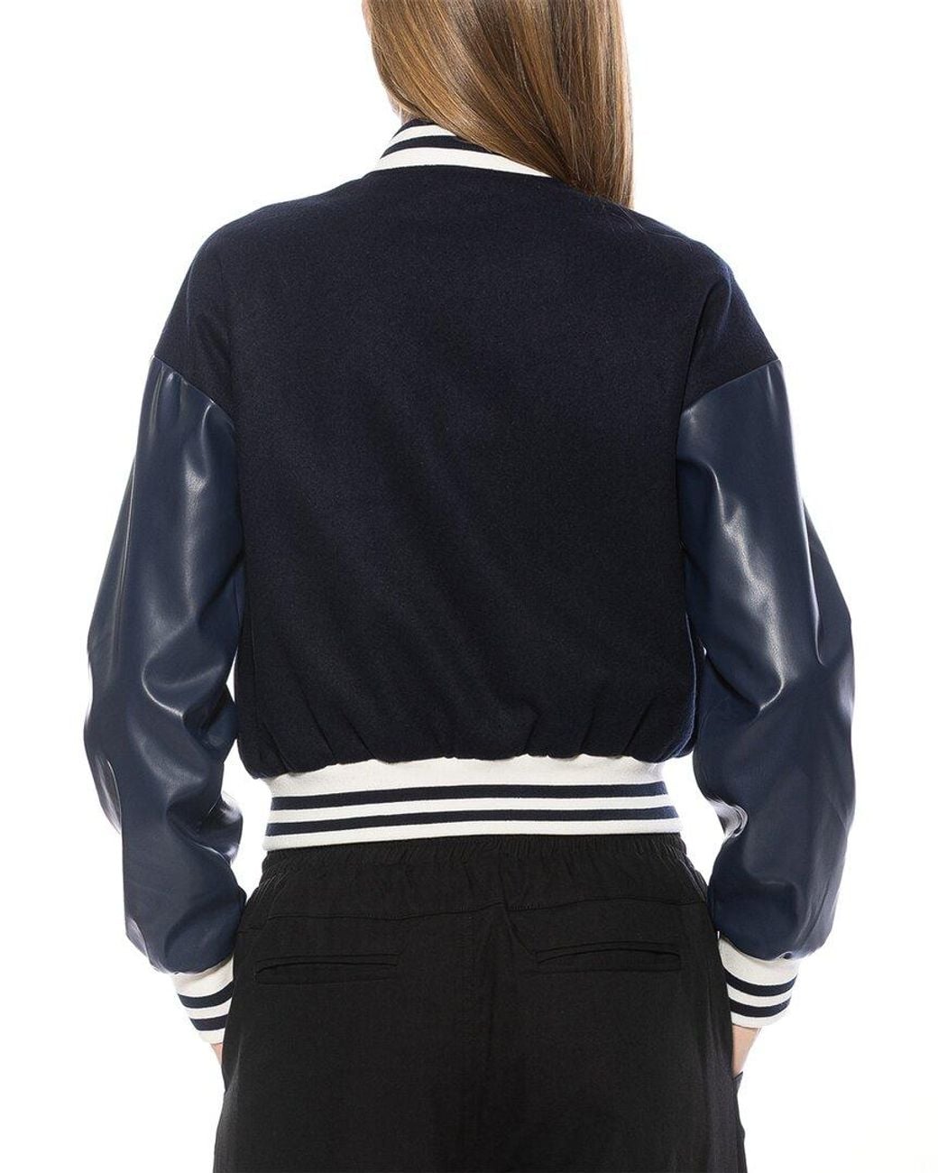 Alexia Admor Blue Ciela Varsity Bomber Jacket