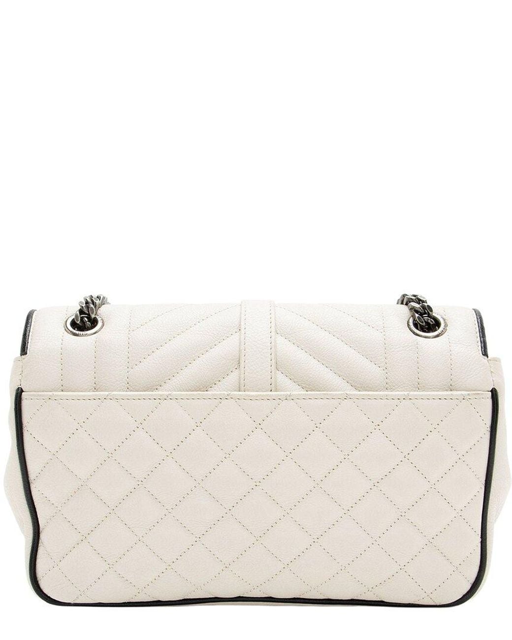 Saint Laurent Natural Mixed Matelasse Calfskin Monogram Soft Medium Shoulder Bag (Authentic Pre-Loved)