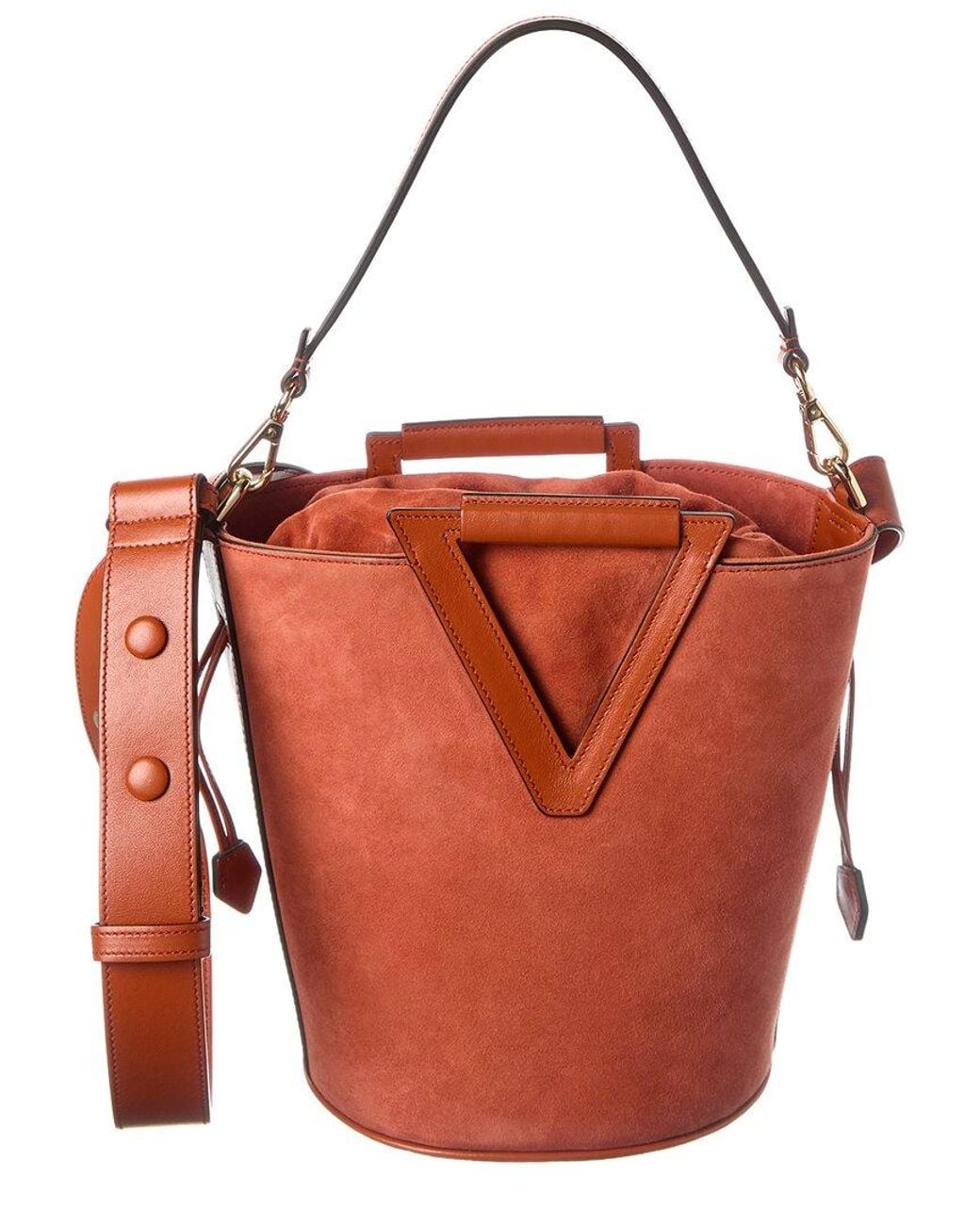 Roger Vivier Red Suede Bucket Bag