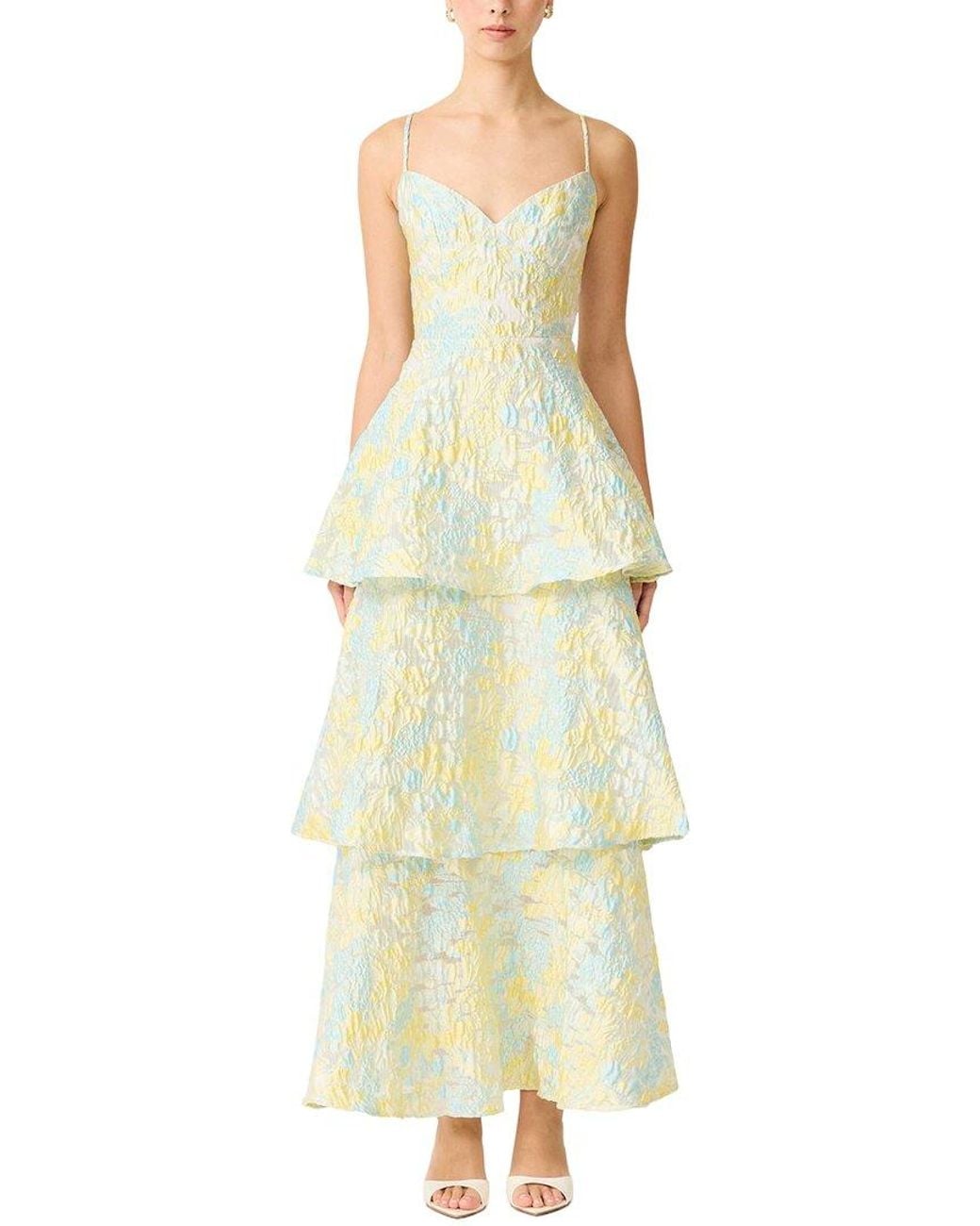 Elliatt Yellow Penelope Tiered Gown