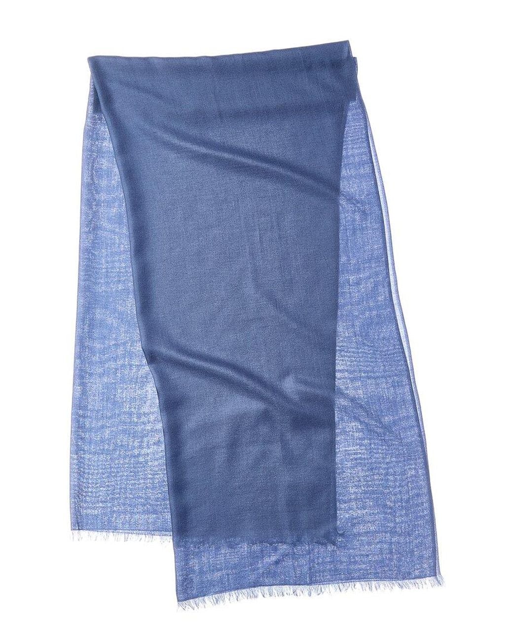 N.Peal Cashmere Blue Cashmere & Silk-Blend Pashmina Stole
