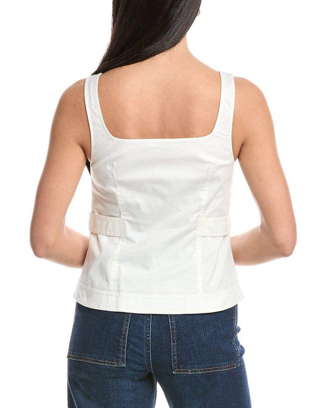 Jonathan Simkhai White Dolce Zip-Up Top
