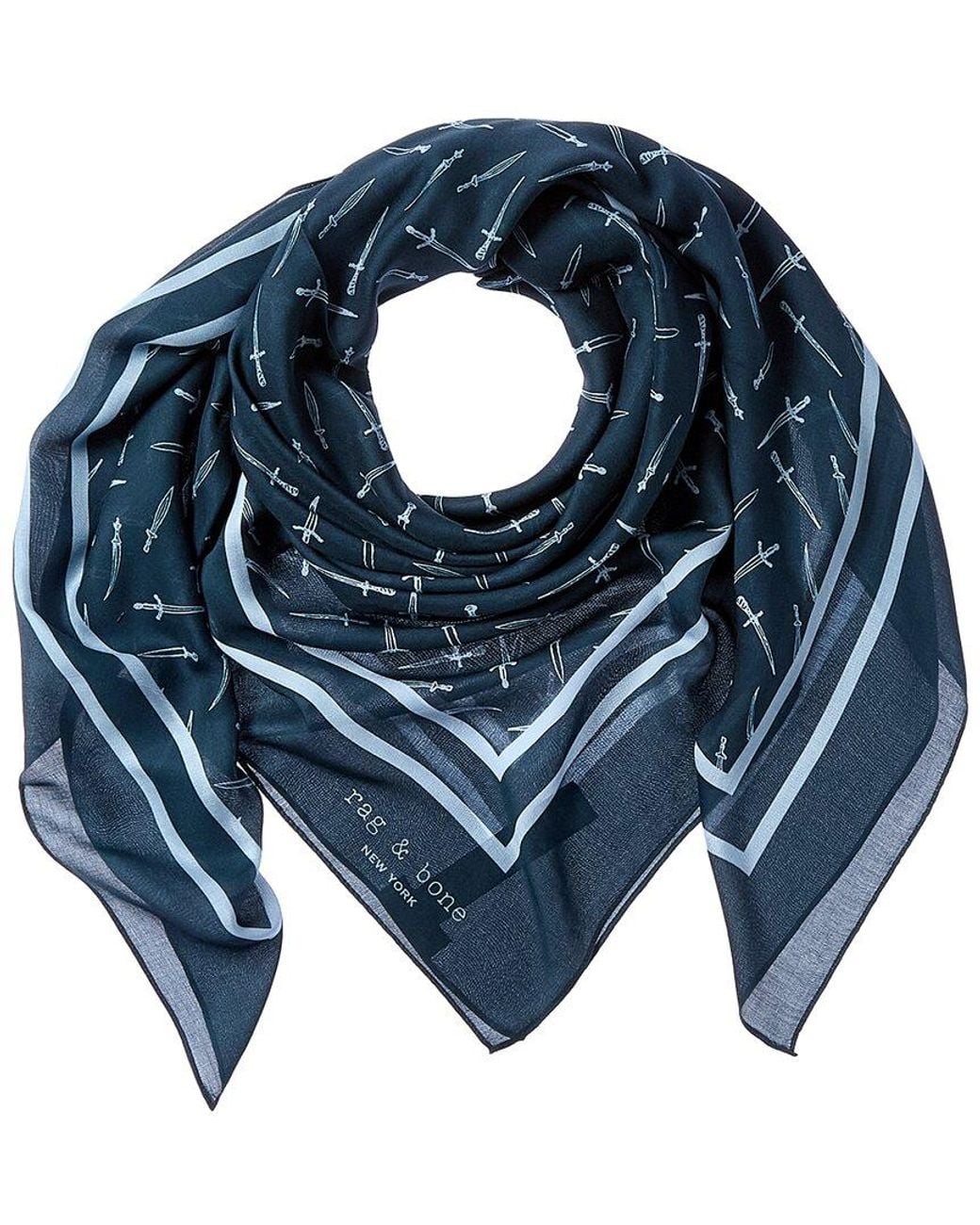 Rag & Bone Blue Dagger Scarf