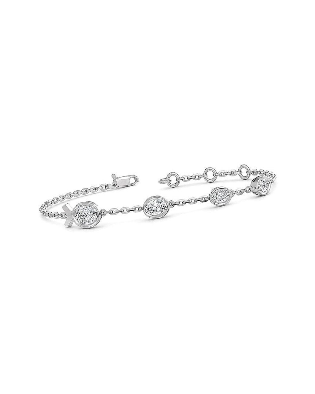 Lab Grown Diamonds White 14K 1.36 Ct. Tw. Lab-Grown Diamond Tennis Bracelet