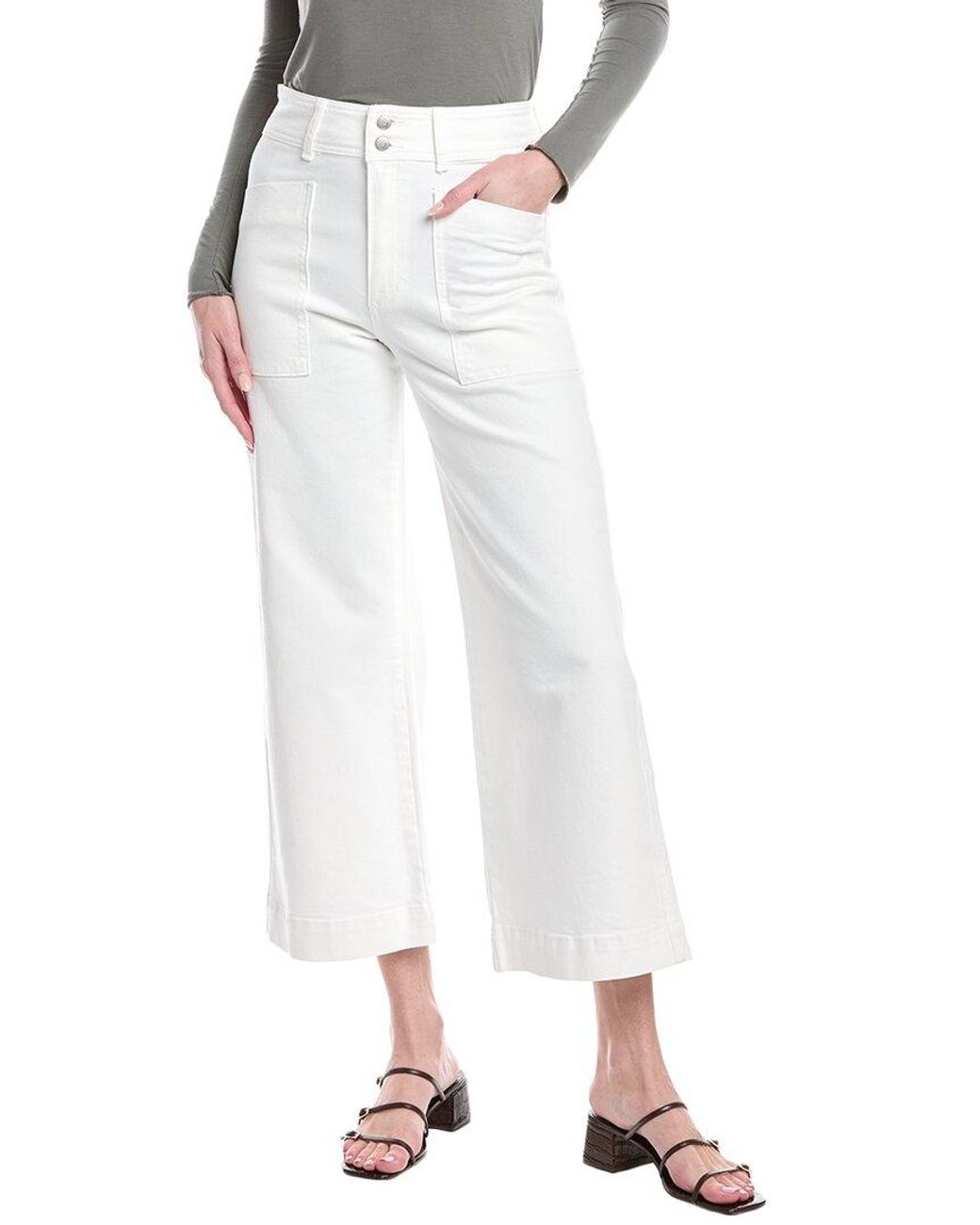 Joe's Jeans White Wide Leg Cargo Ankle Jean