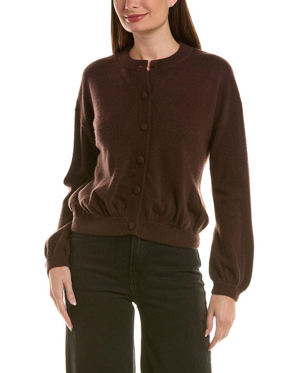 InCashmere Brown 100% Cashmere Cardigan