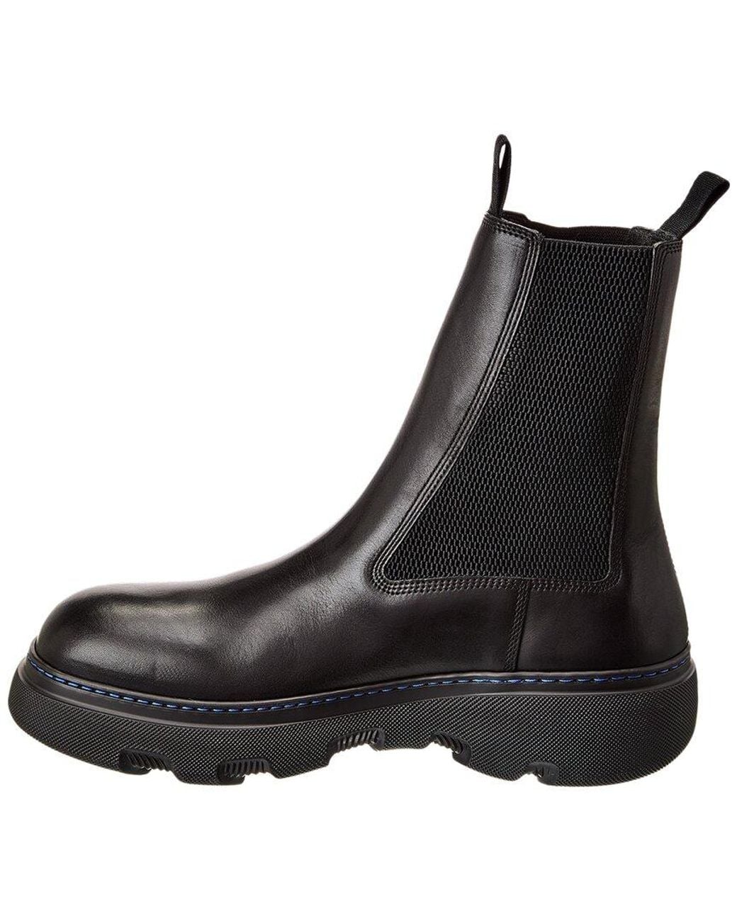Burberry Black Creeper Leather Chelsea Boot for men