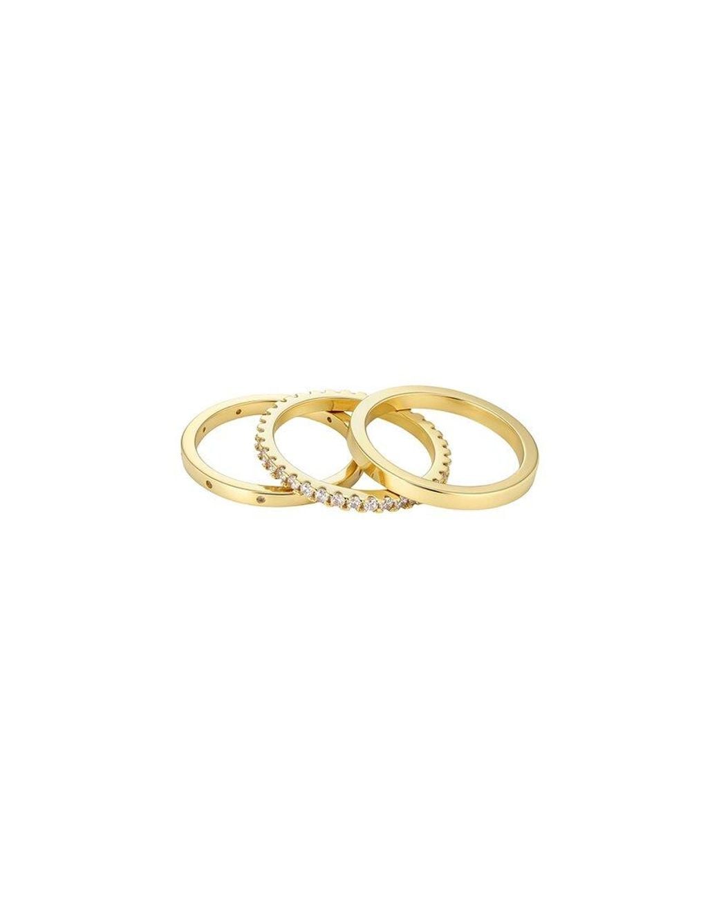 Adornia Metallic 14K Plated 3-Band Cz Set