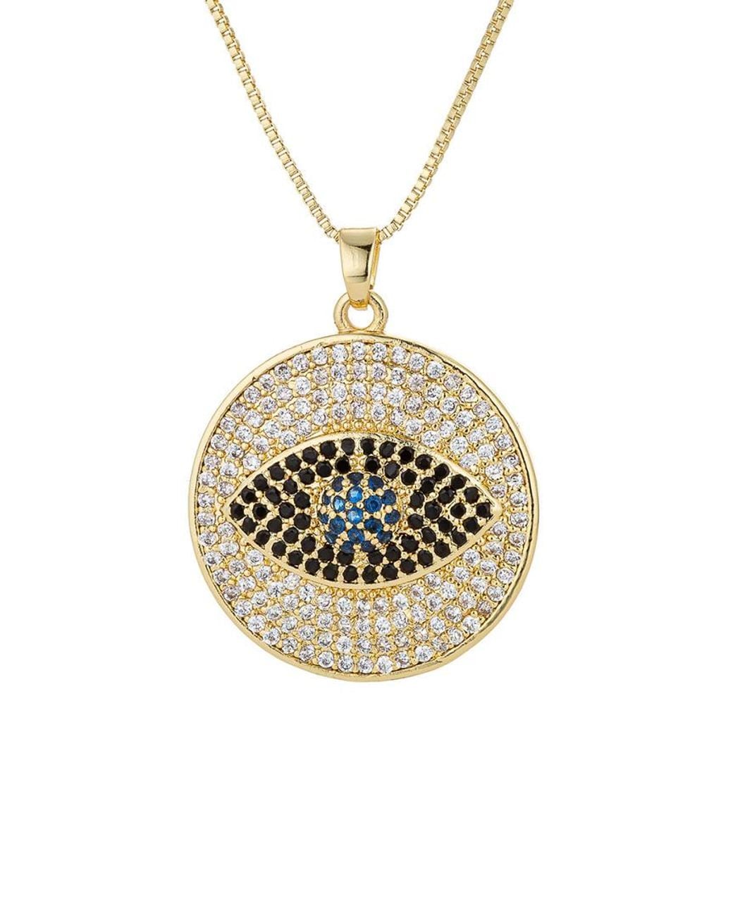 Eye Candy LA Metallic Luxe Collection Julian Evil Eye Sterling Silver Chain Necklace With Brass Pendant