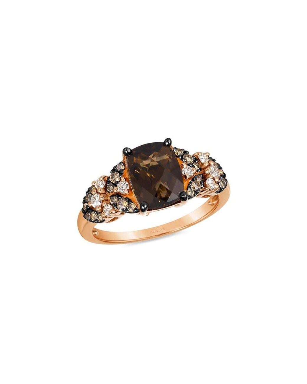 Le Vian White Le Vian Mosaic Collection 14K Rose 1.76 Ct. Tw. Diamond & Chocolate Quartz Ring