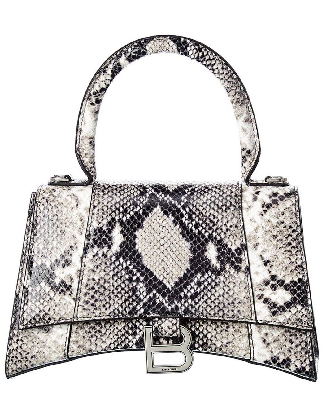 Shop Balenciaga Hourglass SnakeskinEmbossed Leather Top Handle Bag  Saks  Fifth Avenue