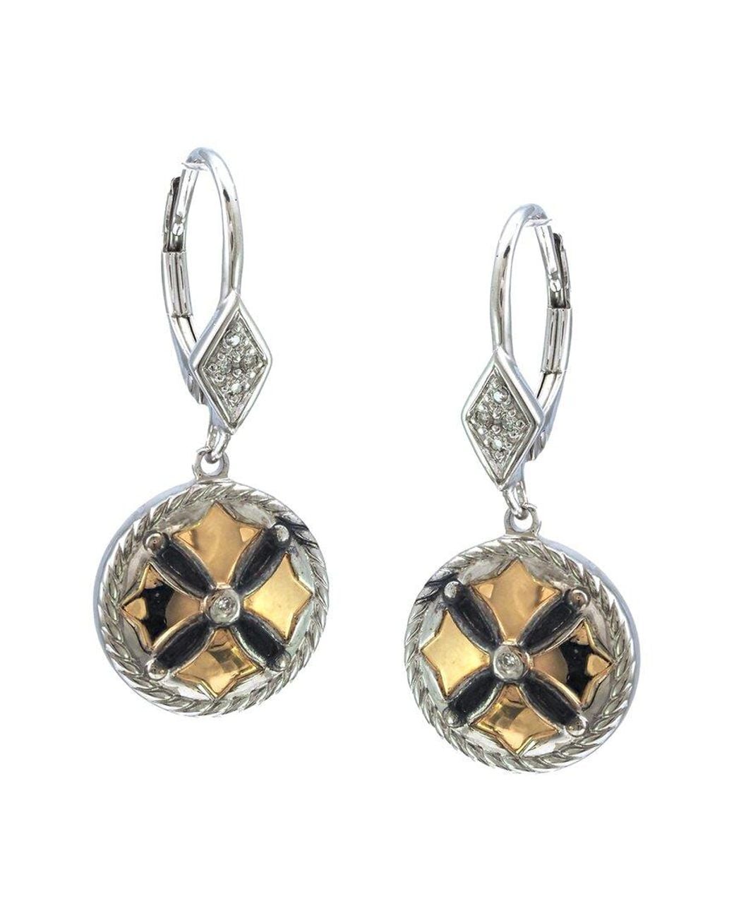 Diamond Select Cuts Metallic Silver 0.03 Ct. Tw. Diamond Earrings