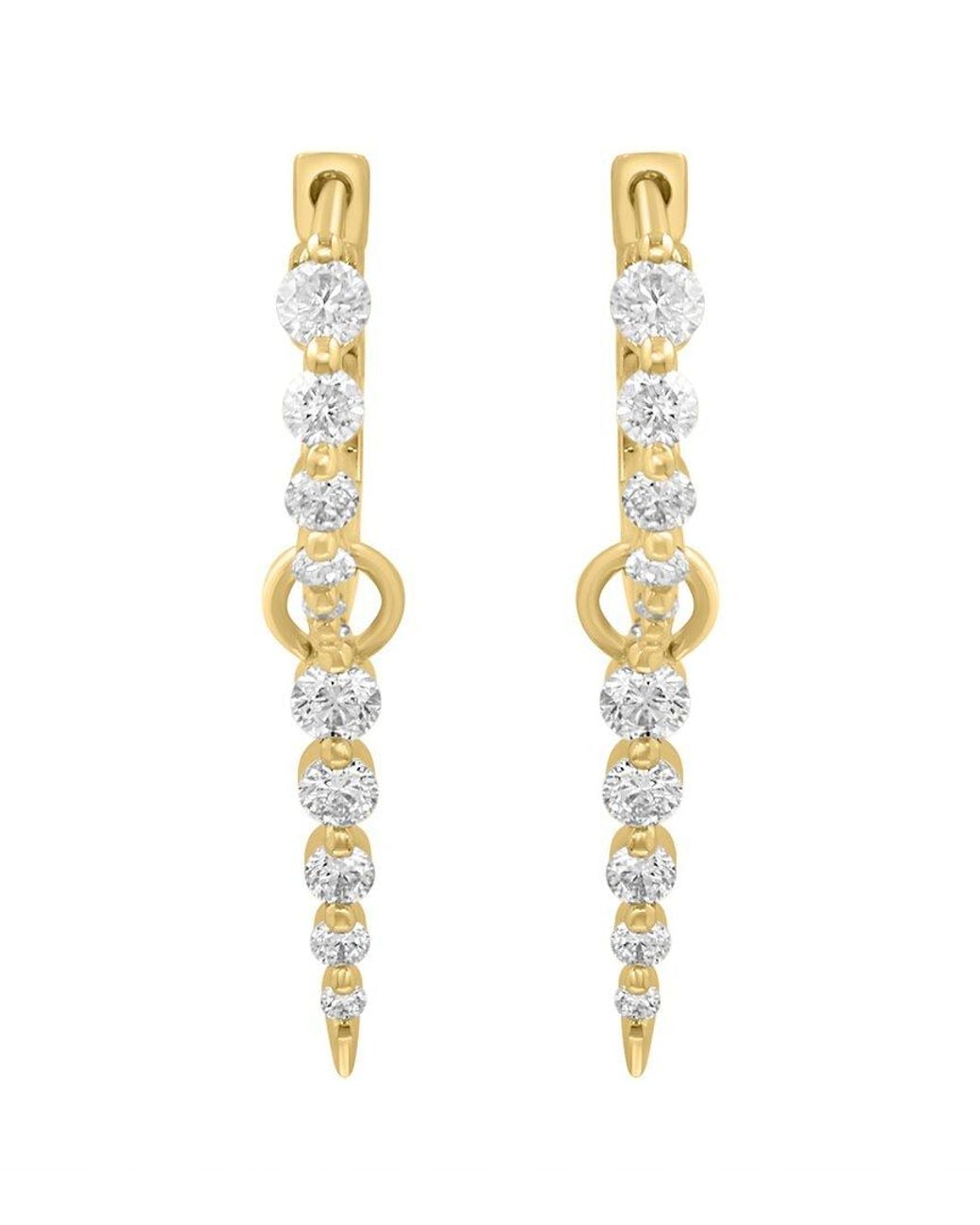Effy Fine Jewelry Metallic 14k 0.73 Ct. Tw. Diamond Earrings