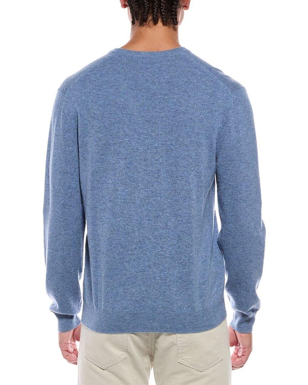 N.Peal Cashmere Blue Burlington Cashmere V-Neck Sweater for men