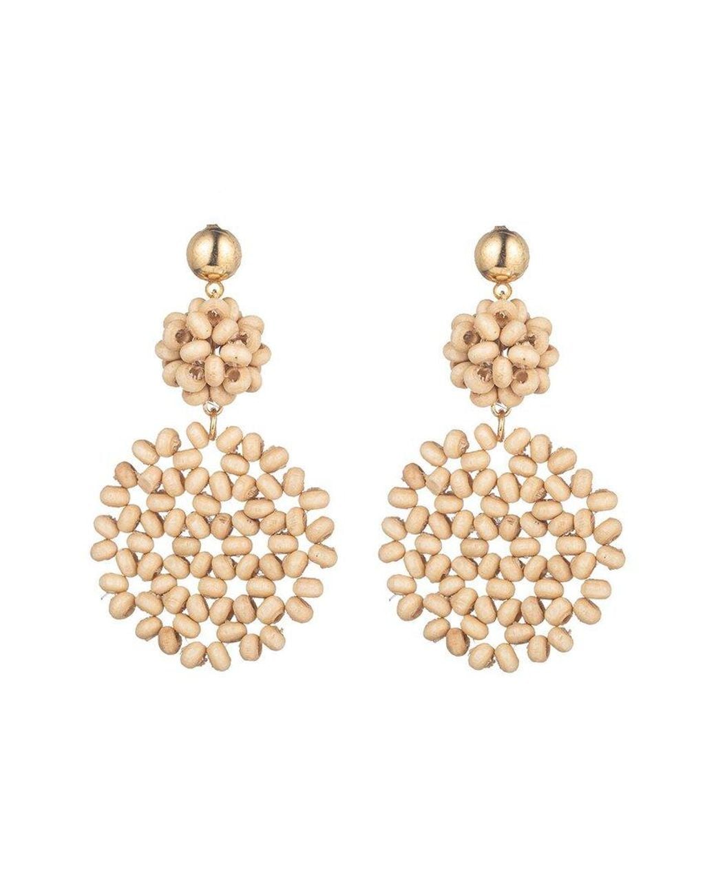 Eye Candy LA Metallic Seed Bead Drop Earrings