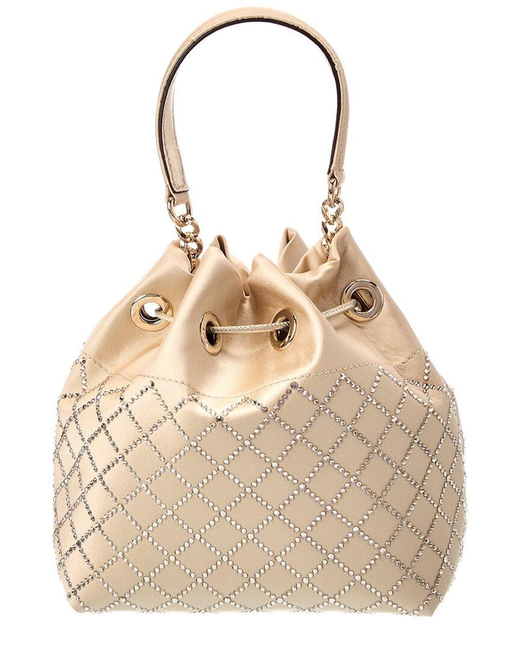 Jimmy Choo Natural Heidi Satin Bucket Bag