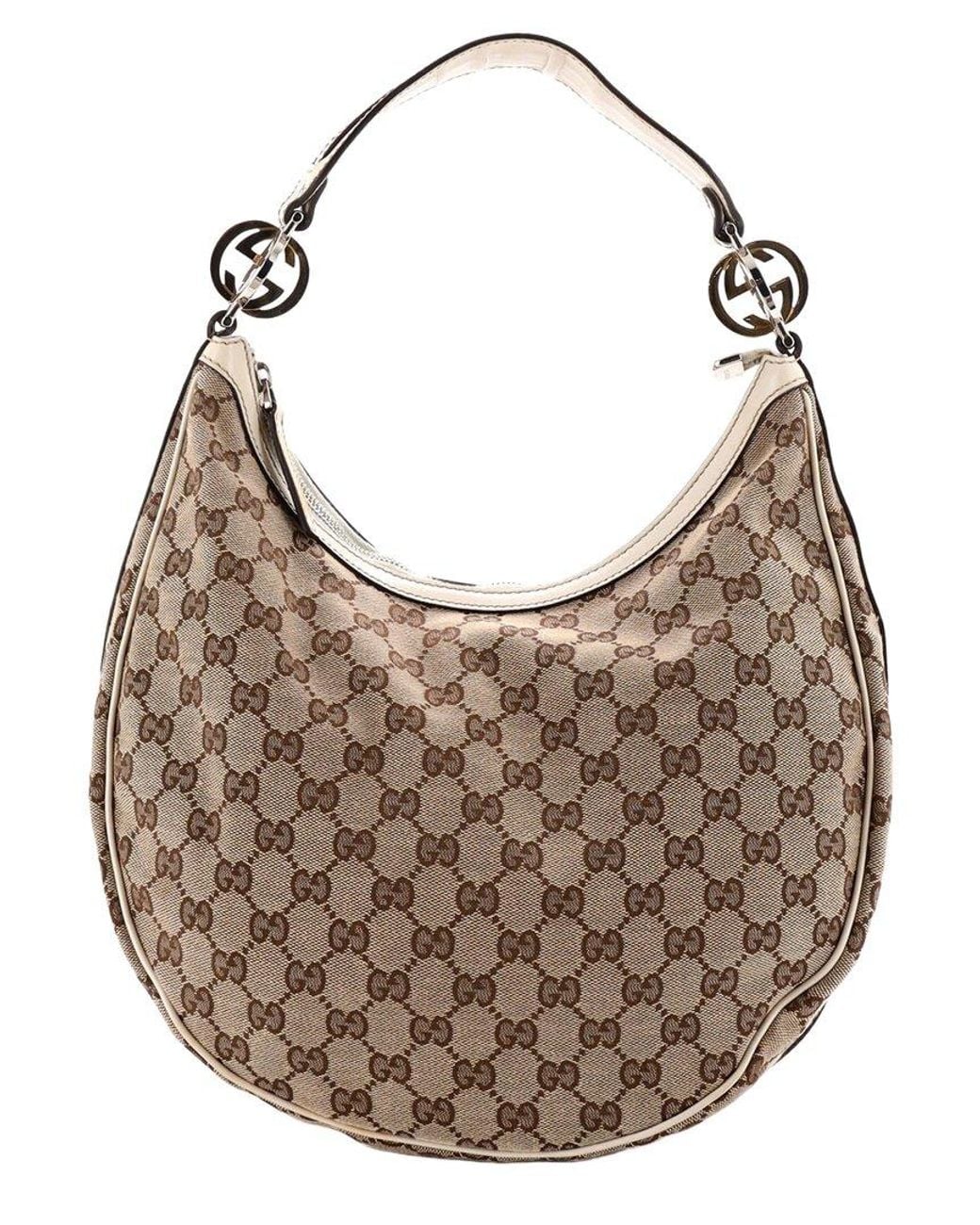 Gucci Brown Gg Canvas Twins Hobo Medium (Authentic Pre-Loved)