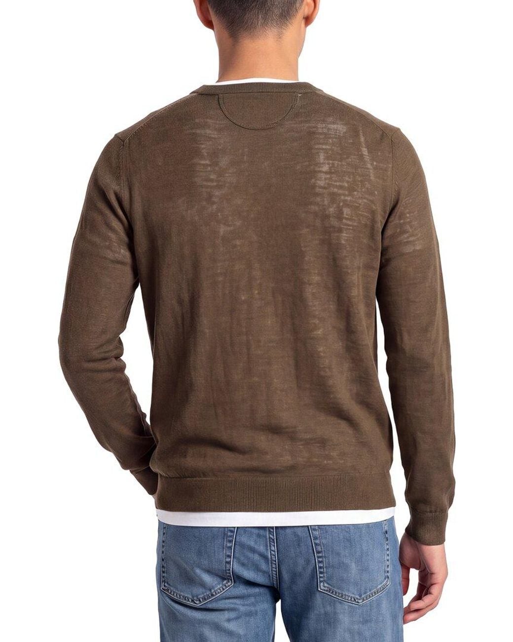 Raffi Brown Jersey Crewneck Sweater for men